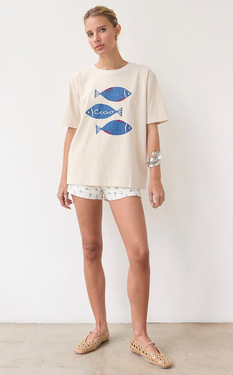 Fish Graphic Tee with Stitch