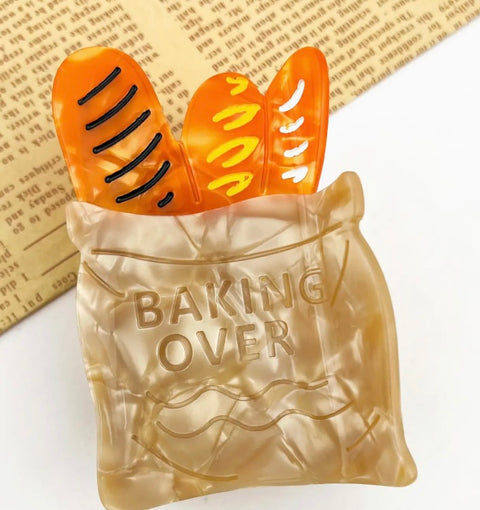 Baguette Bread Bag Hair Claw Clip