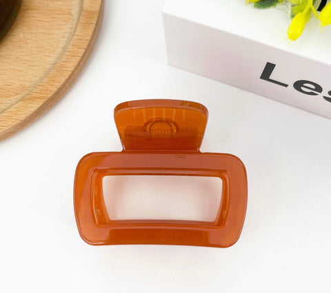 Square Jelly Simple Claw Clips- Color Options