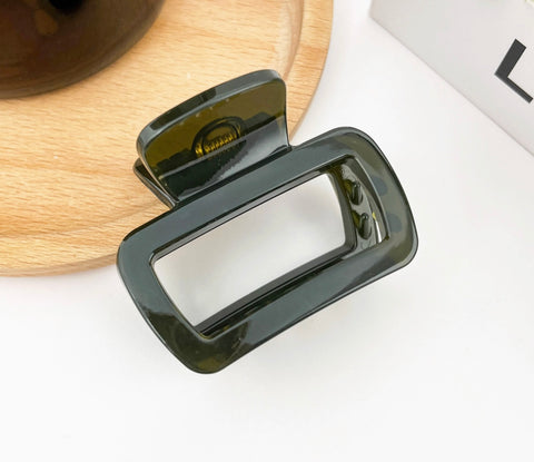 Square Jelly Simple Claw Clips- Color Options