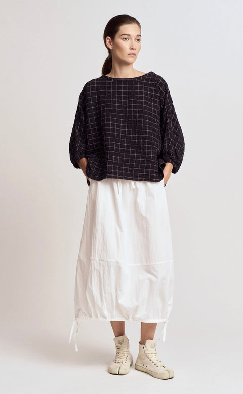 Check Print Gauze Blouse