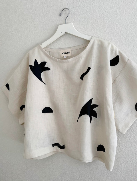 Linen Top Oat Block Print