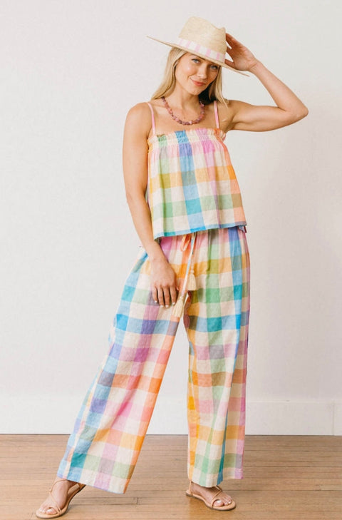 Rainbow Plaid Daphne Pants