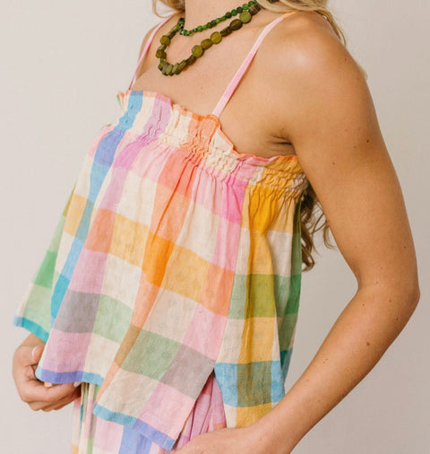 Rainbow Plaid Daphne Tank Top