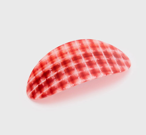 Curvy Barrette in Red Plaid