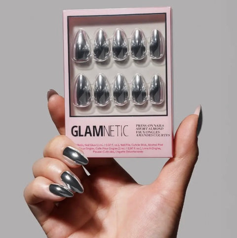 Platinum Press-On Nails | Metallic Chrome Silver Nails