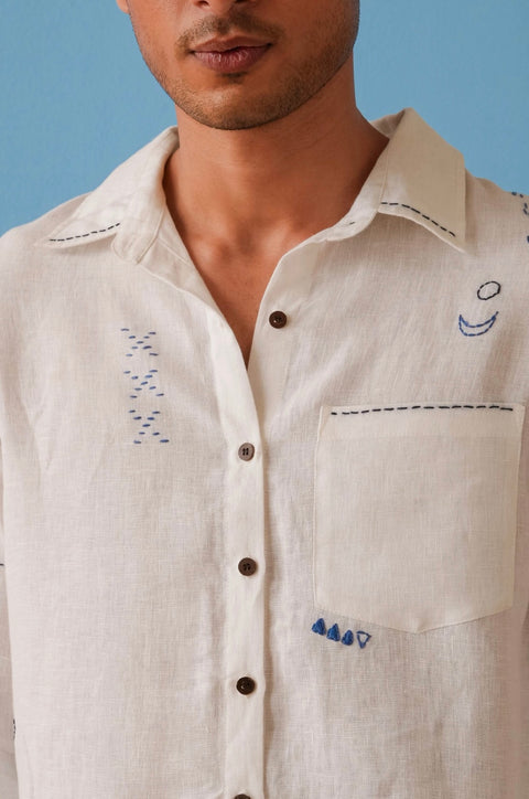 Linen Embroidered Atticus Shirt