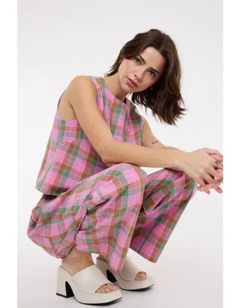 Multi-Plaid Top