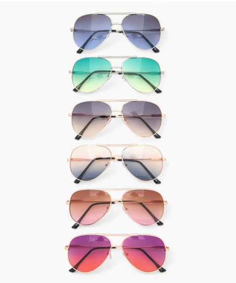 Mix Tint Aviator Sunglasses