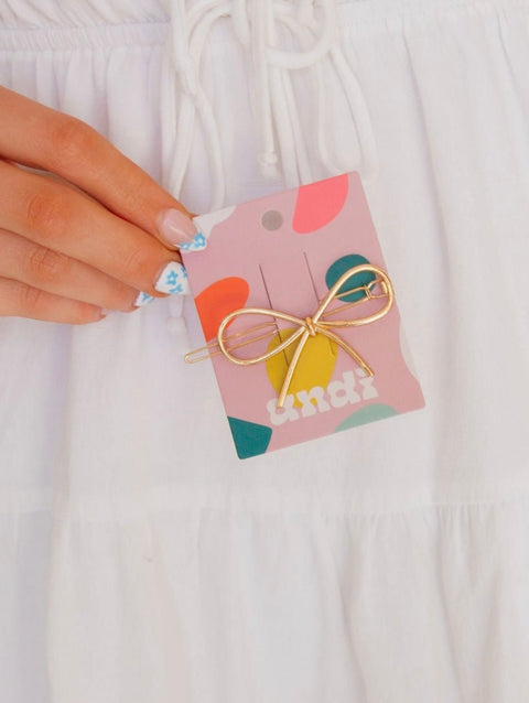 Allie Gold Bow Hair Clip