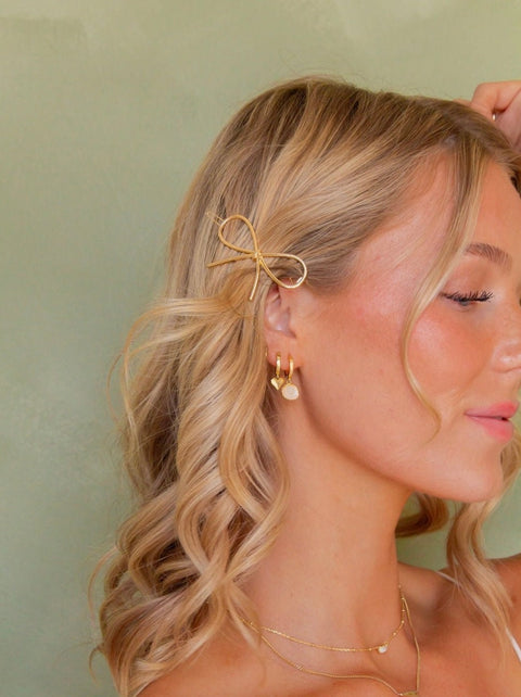 Allie Gold Bow Hair Clip
