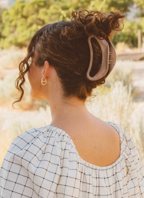 Creamy Brown Semi Circle Claw Clip