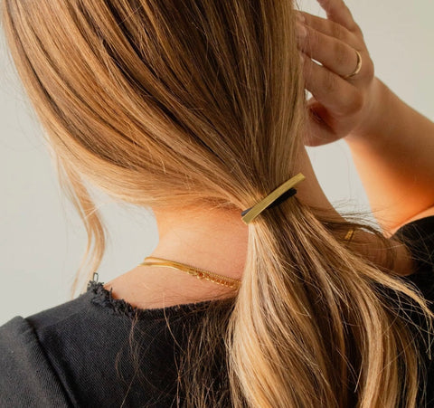 Skinny Gold Bar Hair Tie