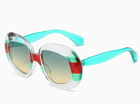 Contrasting Oval Irregular Frame Sunglasses- options