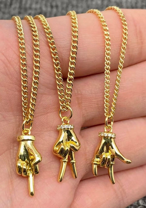 Gesture Charm Necklace-Options