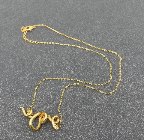Gold Python Winding Chain Necklace
