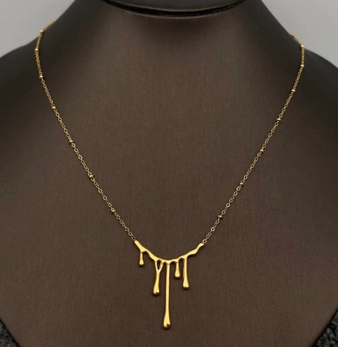Lava Flowing Gold Charm Necklace