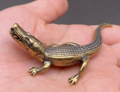 Brass Crocodile Desktop Ornament