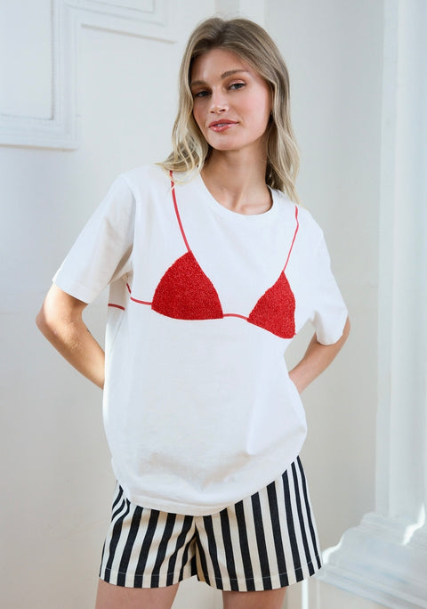 Beaded Bikini Graphic Tee