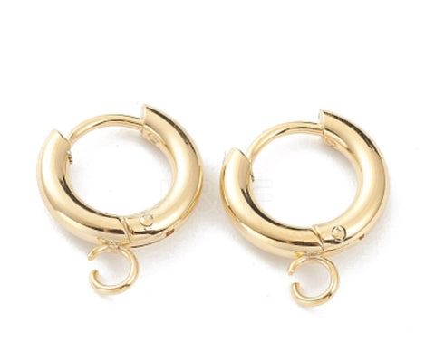 Huggie Earrings, Charm Attachment