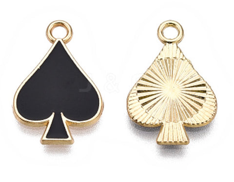 Spade Black Heart Charm