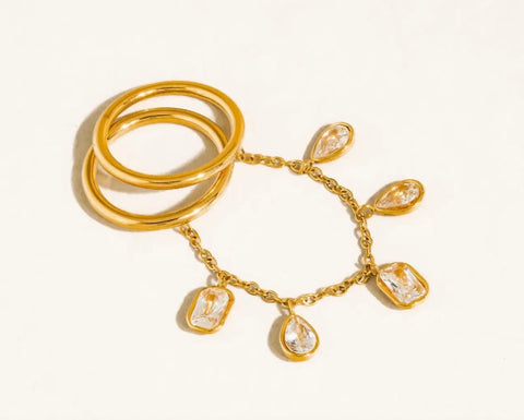 Cosette Gold Dangle Drop Ring