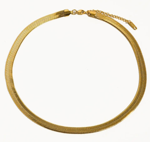 Juliana Gold Flat Bold Snake Chain Necklace