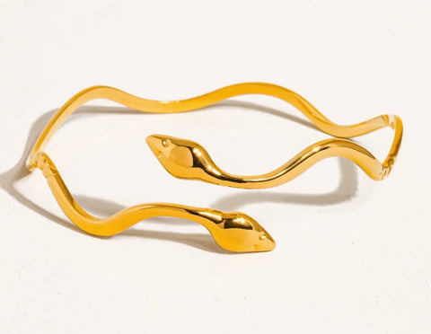 Zofia 18K Gold Non-Tarnish Wavy Serpent Bracelet