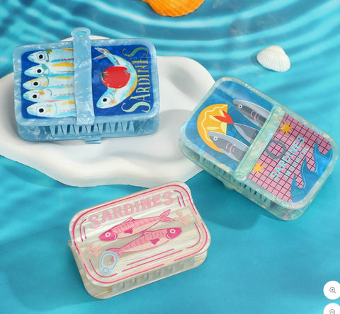 Pastel Colors Sardine Can Hair Claw Clip- Options
