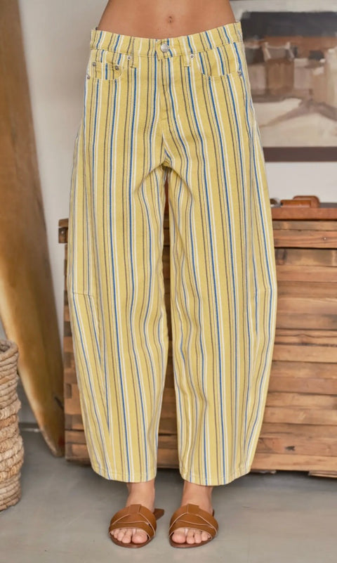 Color Stripe Barrel Pants