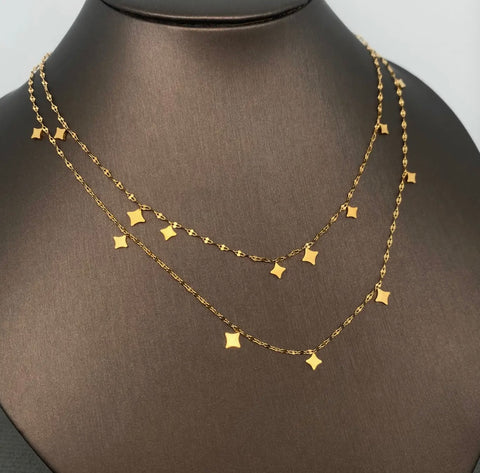 Glossy Star Double-Layer Necklace