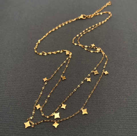 Glossy Star Double-Layer Necklace