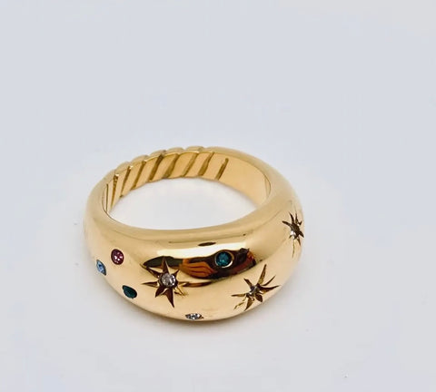 Hexagram Zircon Ring