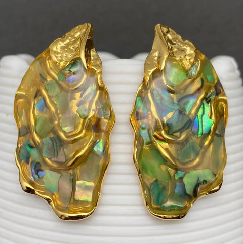Shell Irregular 18K Gold Plated Earrings