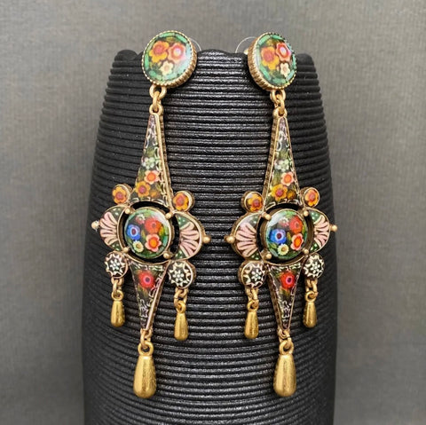 Vintage Flower Print Earrings