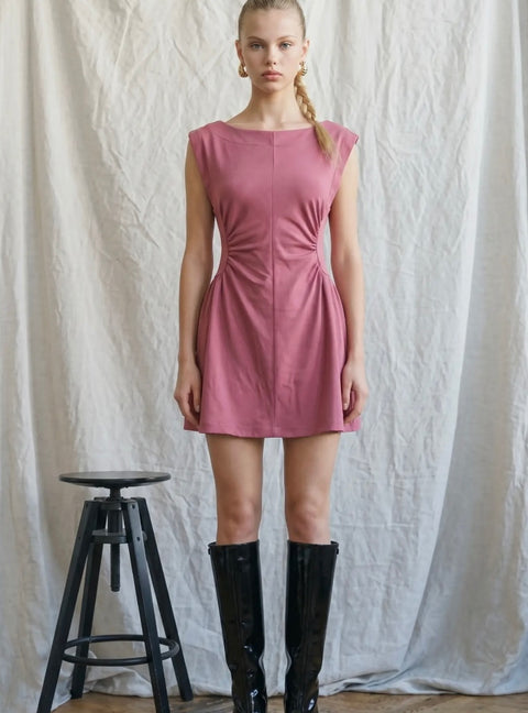 Sculpted Waist Mini Dress