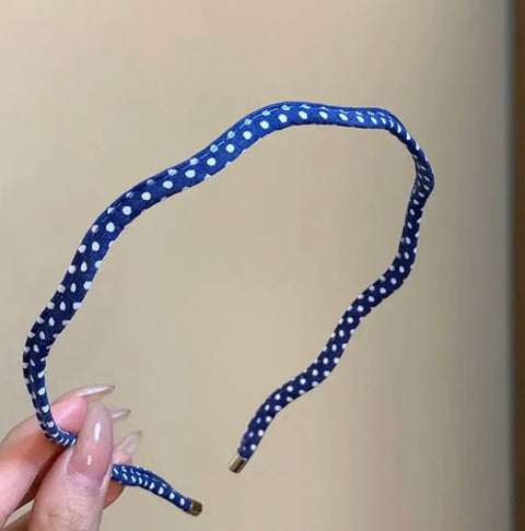 Polka Dot Wavy Skinny Head Band- Options