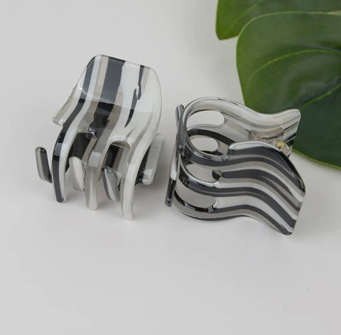 Acrylic Zebra Print Claw Clip