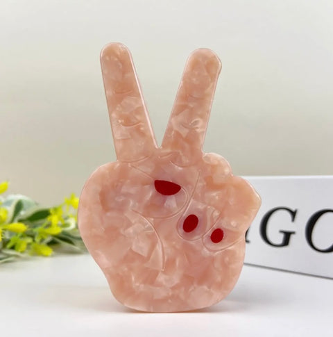 Acetate Funny Gesture Hair Clip