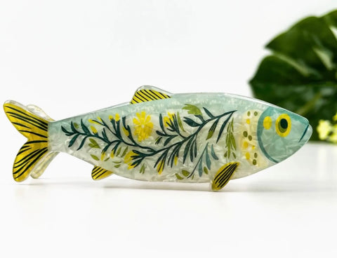 Green Sardine Hair Claw Clip