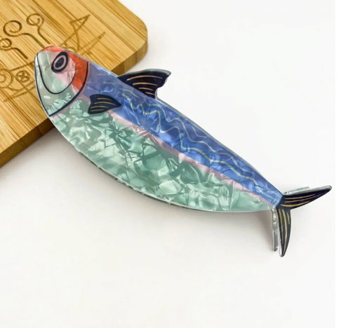 Multicolor Striped Sardine Claw Clip