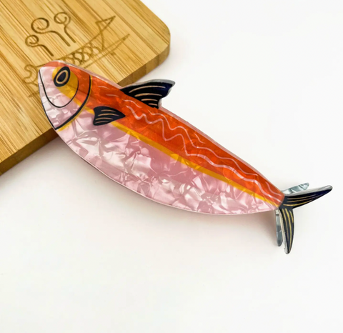 Multicolor Striped Sardine Claw Clip