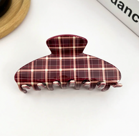 Plaid Hair Claw Clip