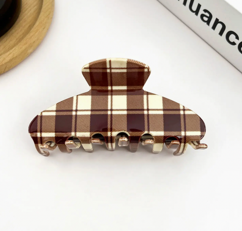 Plaid Hair Claw Clip