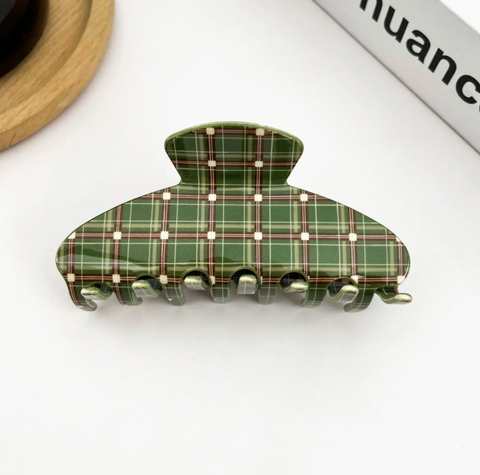 Plaid Hair Claw Clip