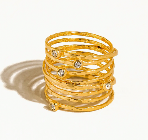 Gold Vintage Multi-Band Ring