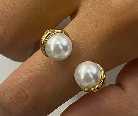 Eloura 18K Gold Pearl Ring