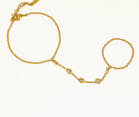 Nadine Gold Hand Chain Bracelet