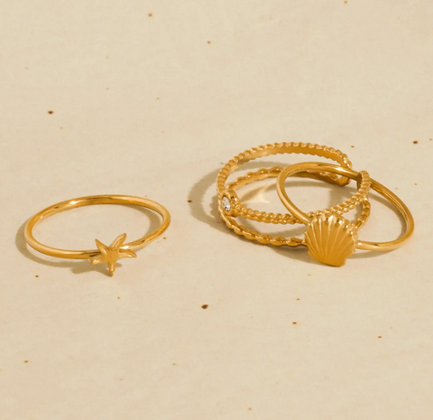Oslo Gold Ocean Stackable Rings