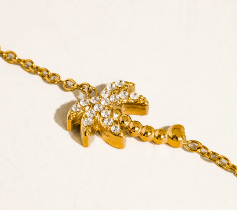 Palm Tree Quincee Gold Ocean Bracelet